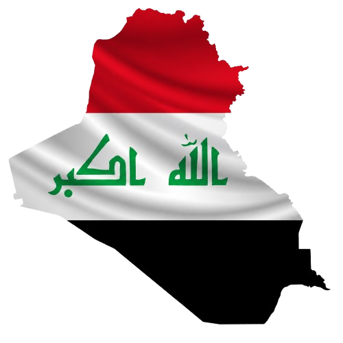 Iraq map with national flag